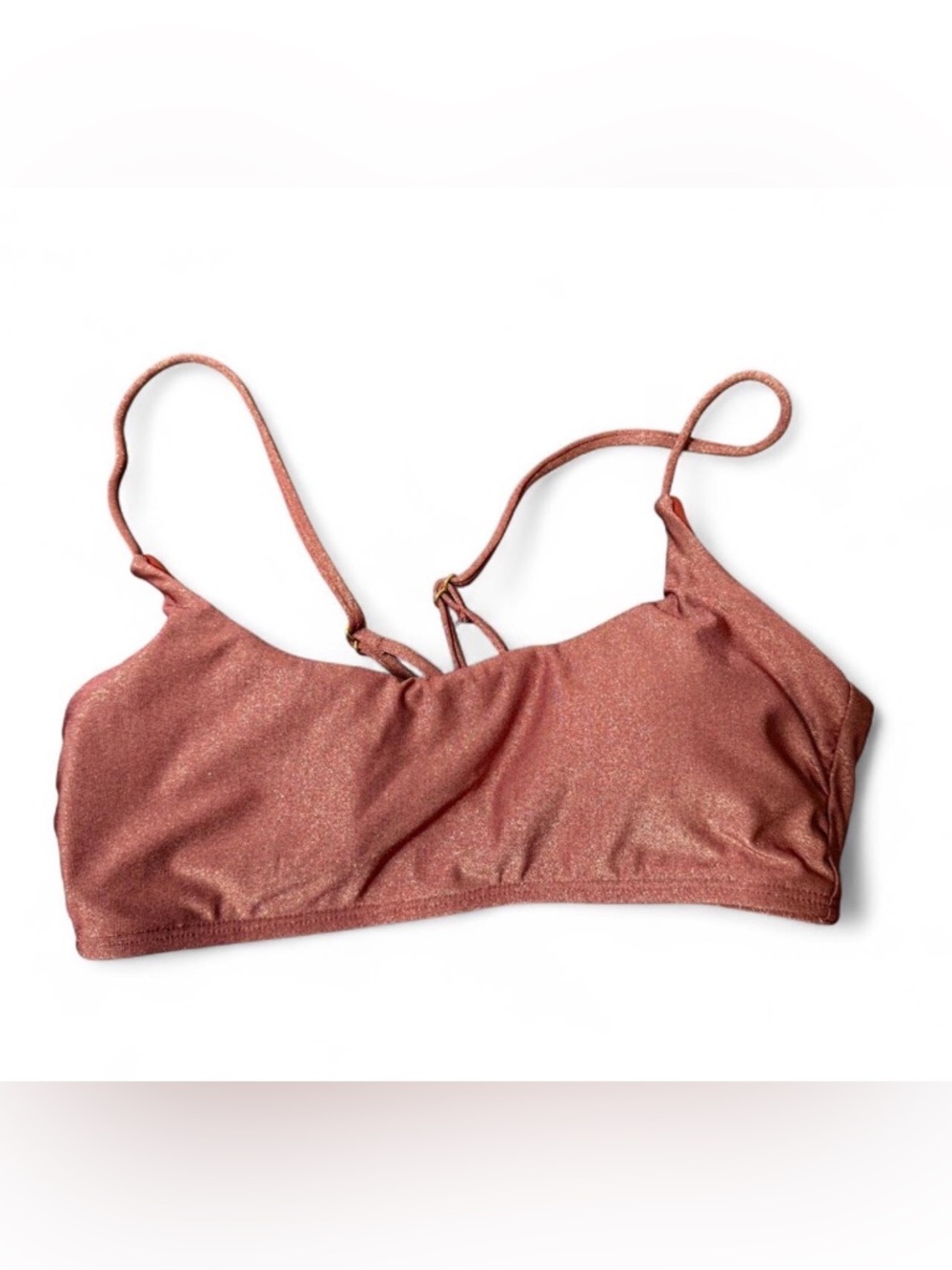 NWT Nordstrom Vicious Young Babes Gold Shimmer Scoop Bralette Swimsuit top S